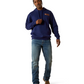 10062497 Ariat Men's Woodshop Stack Hoodie Navy