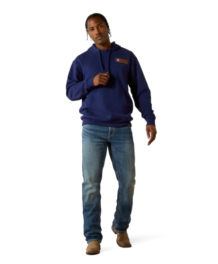 10062497 Ariat Men's Woodshop Stack Hoodie Navy