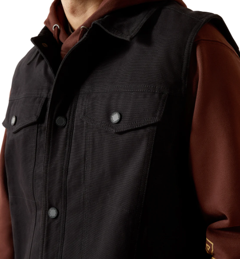 10062436 Ariat Men's Canvas Rancher Vest Black