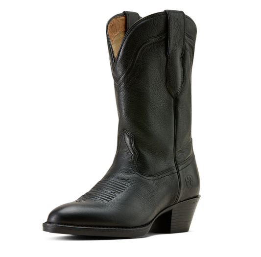 10074365 Ariat Women's Easton R Toe Western Velvety Black C Width