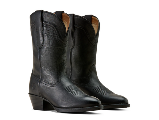 10074365 Ariat Women's Easton R Toe Western Velvety Black C Width