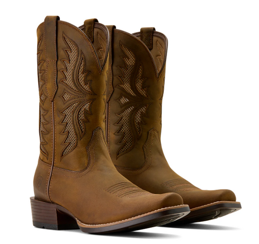 10074234 Men's Clearwater VentTEK Narrow Cutter Toe Cowboy Boot Distressed Brown