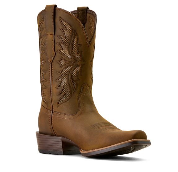 10074234 Men's Clearwater VentTEK Narrow Cutter Toe Cowboy Boot Distressed Brown