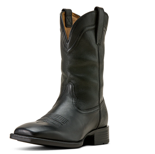 10074245 Men's Alden Wide Square Toe Western Boot Eclipse Black