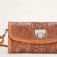 LW-SS25-046-CB Loyal West Elena Mini Bag Brown Hand Tooled Leather