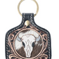 S-13795 Dusthorn Relic Hand Tooled Leather Key Fob In Wood Brown