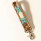 S-14020 Painted Prairie Hand Tooled Leather Key Fob Desert Lace