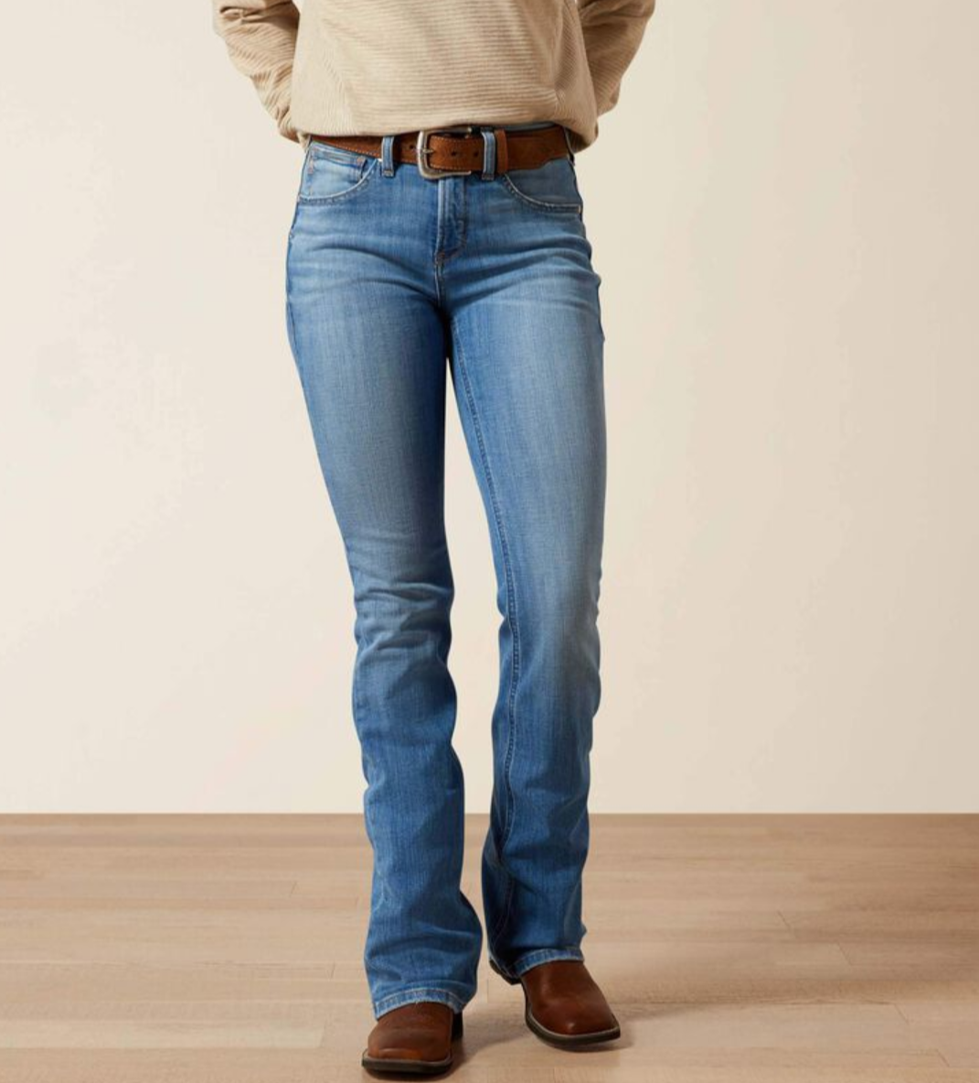 10065880 Ariat Womens High Rise Boot Cut Camellia Glendale Regular Leg