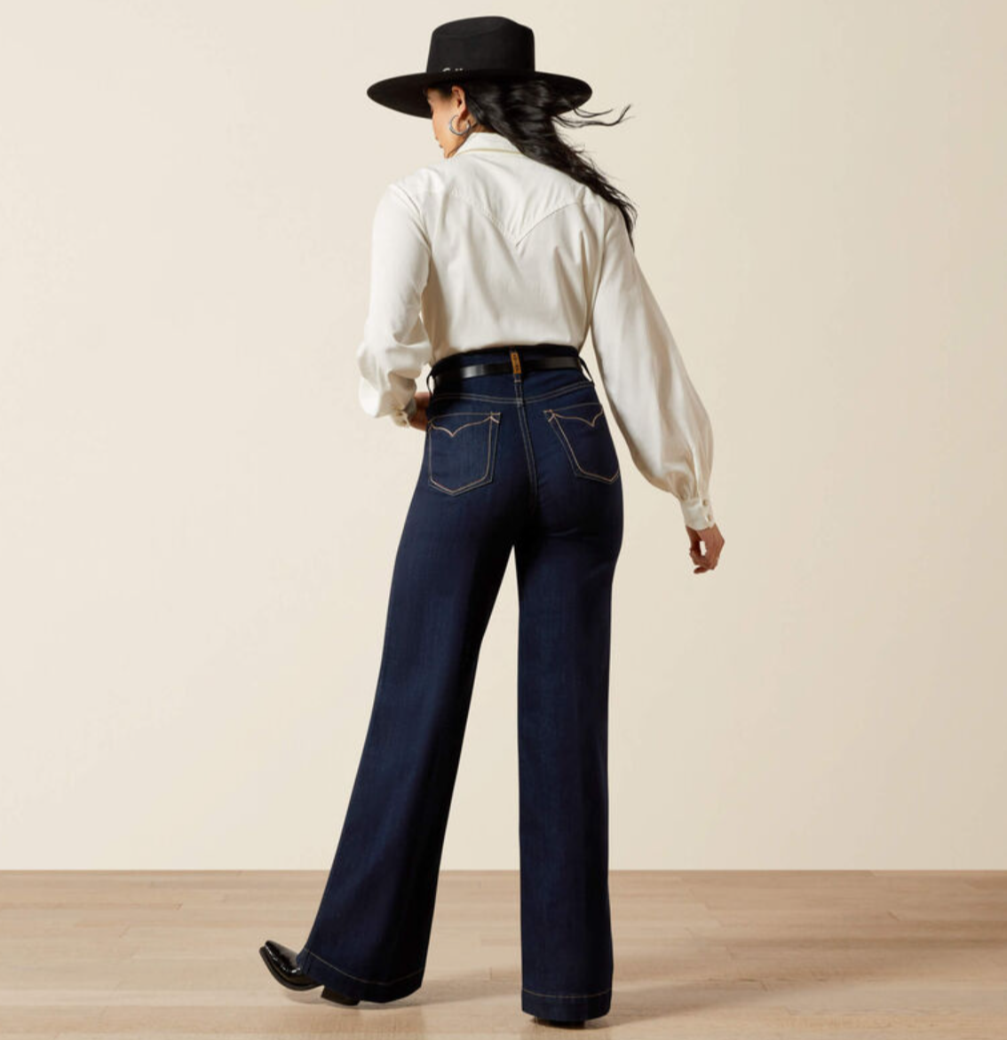 10065877 Ariat Womens Ultra High Rise Wide Leg Veronica Rinse Long Leg