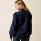 10070406 Ariat Womens Puff Sleeve Denim LS Shirt Storm Dark