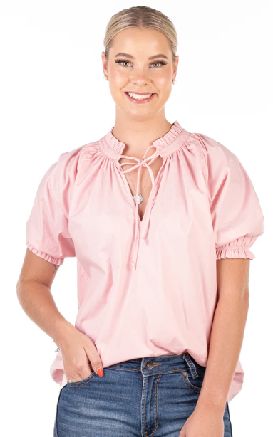 WL401-2001 Hitchley & Harrow Women's Wisteria Lane Dusty Pink Blouse