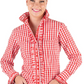 F2003 Hitchley & Harrow Women's Fitted Red & White Gingham Shirt