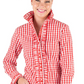 F2003 Hitchley & Harrow Women's Fitted Red & White Gingham Shirt