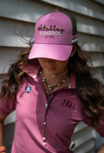 5510 Hitchley & Harrow Women's Dusty Pink & Olive Green Trucker Cap