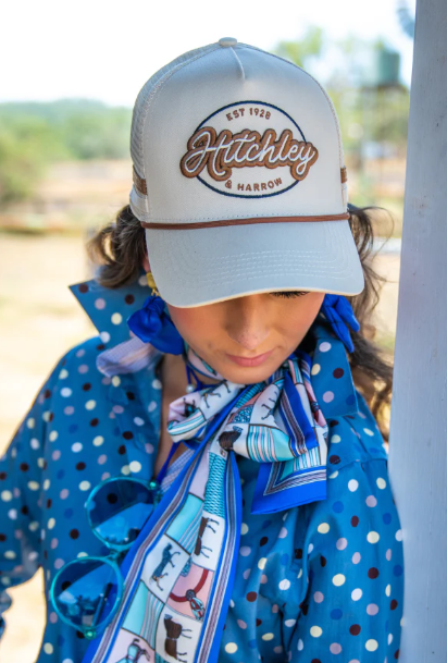 5512 Hitchley & Harrow Women's Cream & Vintage Brown Trucker Cap
