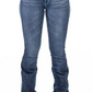 SR2237 Hitchley & Harrow Women's Ultra High Rise Nevada Jeans Turquoise Stitch 35" Leg
