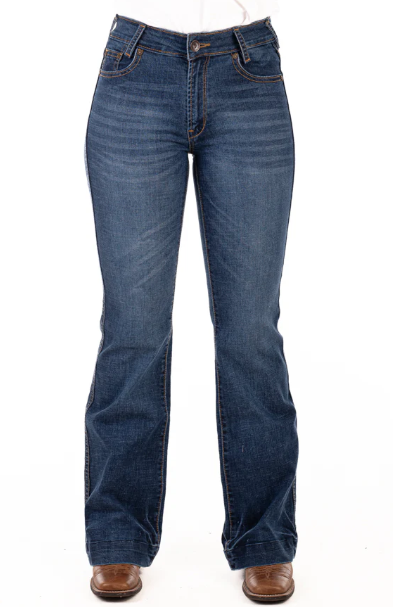 SR2215cHitchley & Harrow Women's "Franklin" Trouser Tan & White Stitch 33" Leg