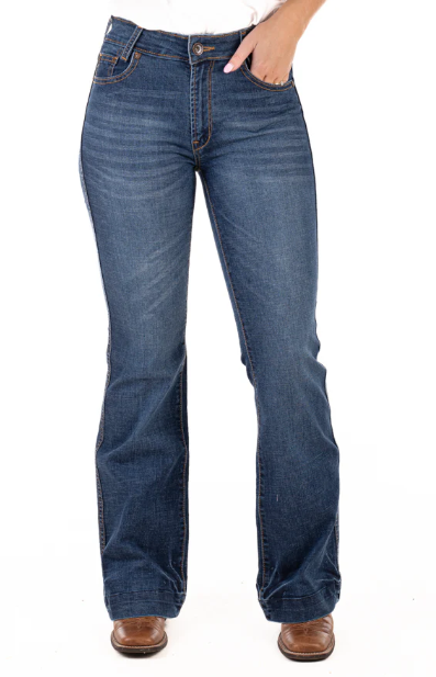 SR2215cHitchley & Harrow Women's "Franklin" Trouser Tan & White Stitch 33" Leg