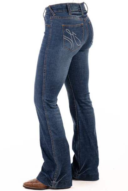 SR2215cHitchley & Harrow Women's "Franklin" Trouser Tan & White Stitch 33" Leg