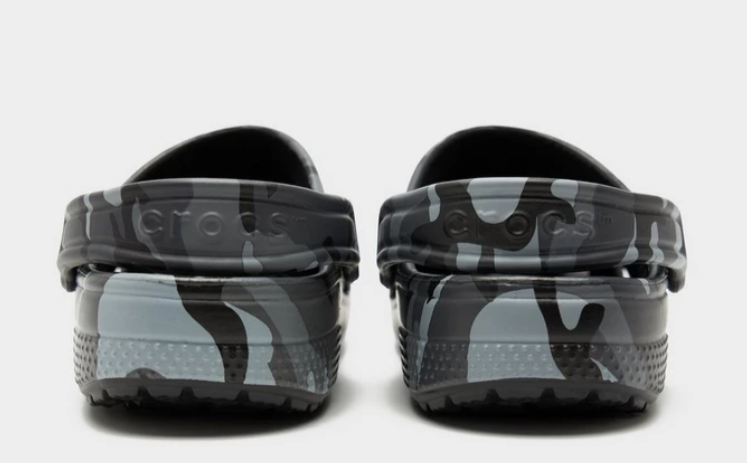 211880-0DD/211879-0DD Classic Camouflage Crocs Kid's Black & Silver