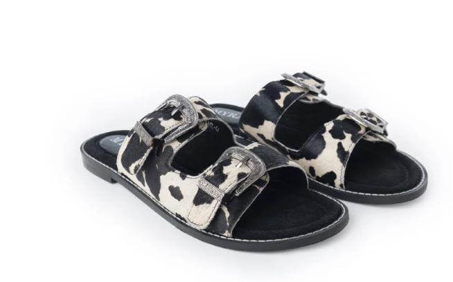 S-13816 Midnight Grove Hairon Leather Sandal