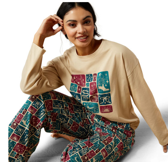 10065825 Ariat Women's Dreams PJ Set Western Blocks