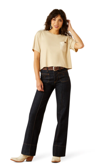 10062915 Ariat Women's Patron SS Top Oyster Gray