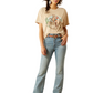 10062916 Ariat Women's Ride On SS Tee Oyster Gray Mineral Wash
