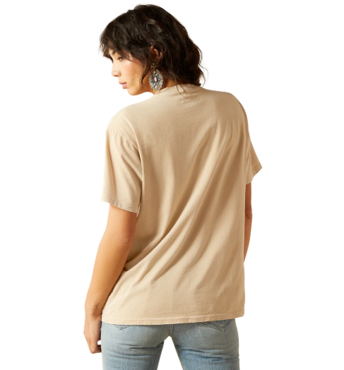 10062916 Ariat Women's Ride On SS Tee Oyster Gray Mineral Wash