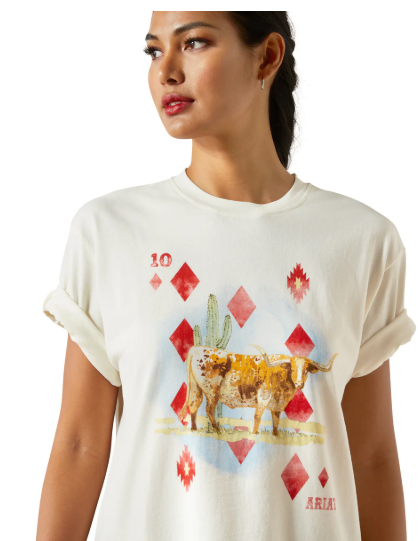 10062805 Ariat Women's Aces SS Tee Papyrus