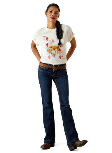 10062805 Ariat Women's Aces SS Tee Papyrus
