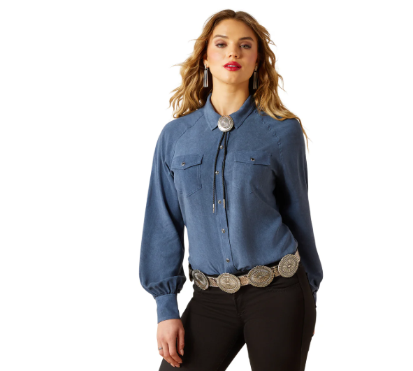 10062808 Ariat Women's Juniper LS Shirt Dark Denim