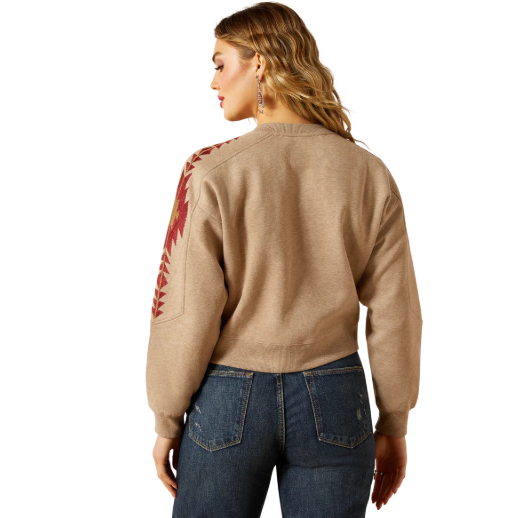 10062798 Ariat Women's Tatonka Sweatshirt Brown Heather