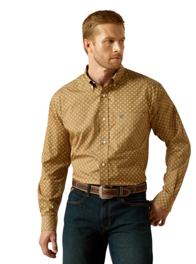 10062196 Ariat Men's Wrinkle Free Darryl LS Shirt Khaki