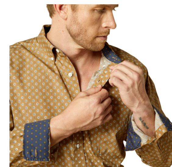 10062196 Ariat Men's Wrinkle Free Darryl LS Shirt Khaki