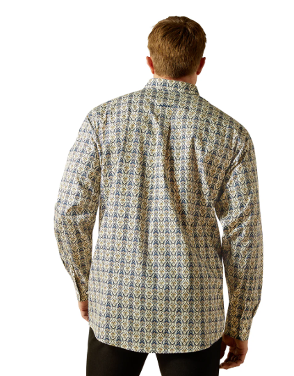 10062192 Ariat Men's Wrinkle Free Damon LS Shirt Cream