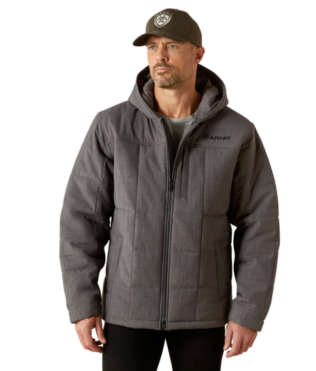 10062676 Ariat Men's Crius Hooded Insulated Jacket Grey