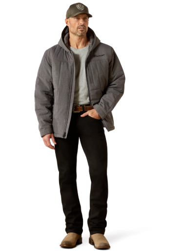 10062676 Ariat Men's Crius Hooded Insulated Jacket Grey