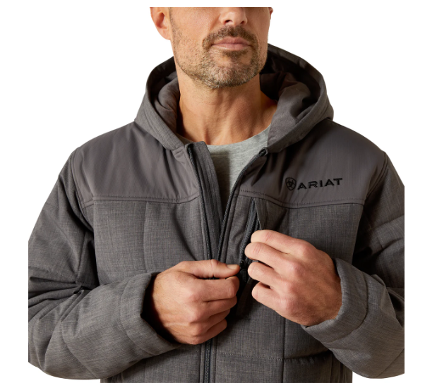 10062676 Ariat Men's Crius Hooded Insulated Jacket Grey