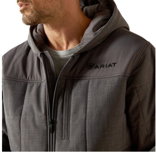 10062676 Ariat Men's Crius Hooded Insulated Jacket Grey
