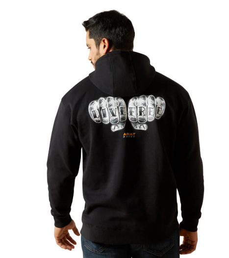 10062715 Ariat Men's Rebar Workman Bare Knuckle Hoodie Black