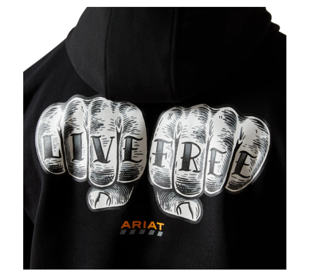 10062715 Ariat Men's Rebar Workman Bare Knuckle Hoodie Black