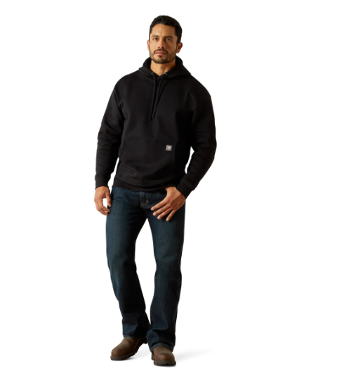 10062715 Ariat Men's Rebar Workman Bare Knuckle Hoodie Black