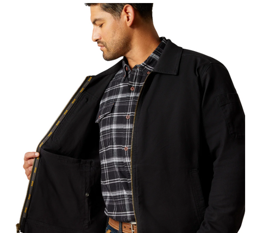 10062288 Ariat Men's Rebar Workman Made Tough Shop Jacket Black