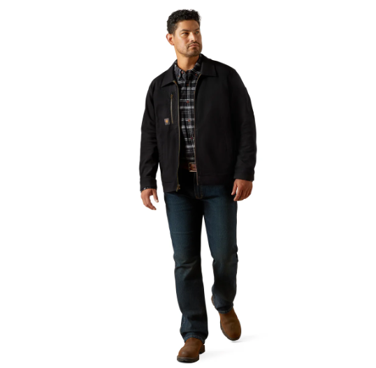 10062288 Ariat Men's Rebar Workman Made Tough Shop Jacket Black