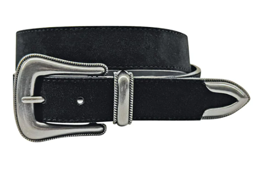 9668310 Roper Women's Suede Leather Three Piece Belt Black