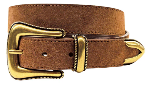 9668310 Roper Women's Suede Leather Three Piece Belt Brown