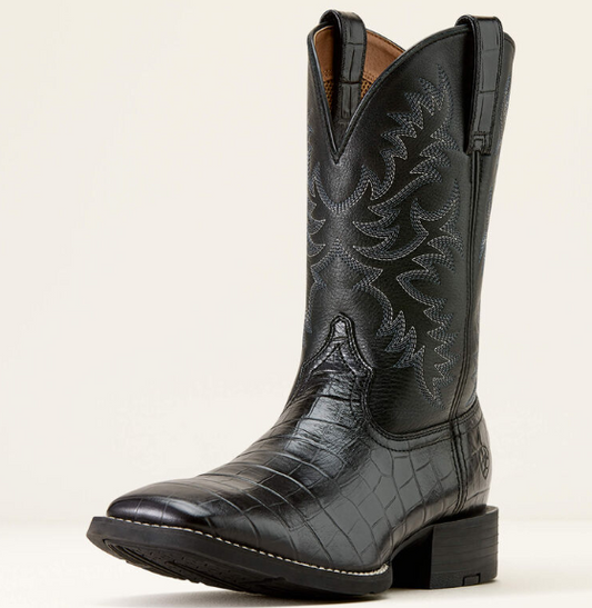 10074166 Ariat Men's Sport Latigo West Black Croc Print/Black Deertan
