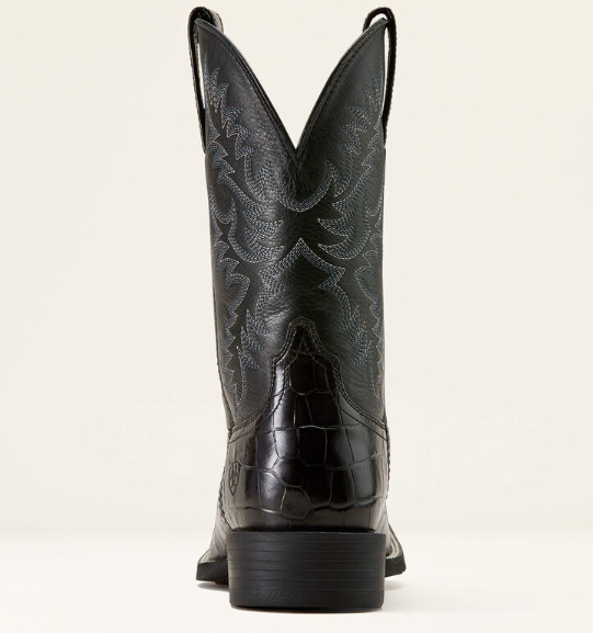 10074166 Ariat Men's Sport Latigo West Black Croc Print/Black Deertan