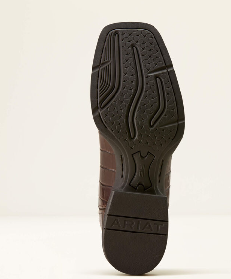 10074167 Ariat Men's Sport Latigo West Chocolate Croc Print/Bitter Chocolate